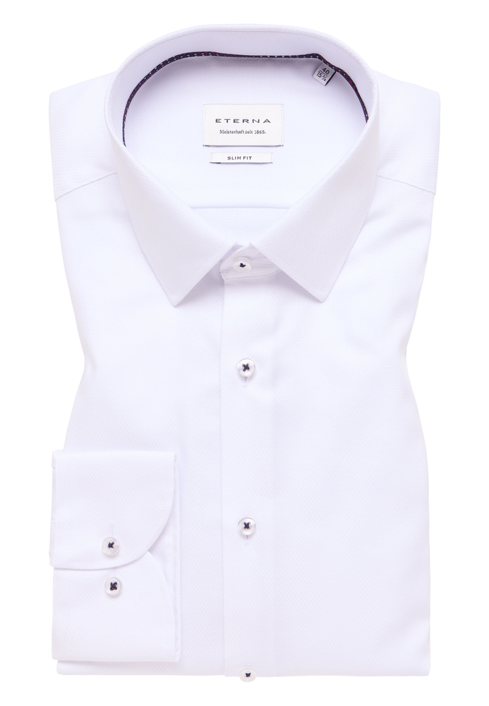 SLIM FIT Hemd in weiß strukturiert von ETERNA Mode GmbH