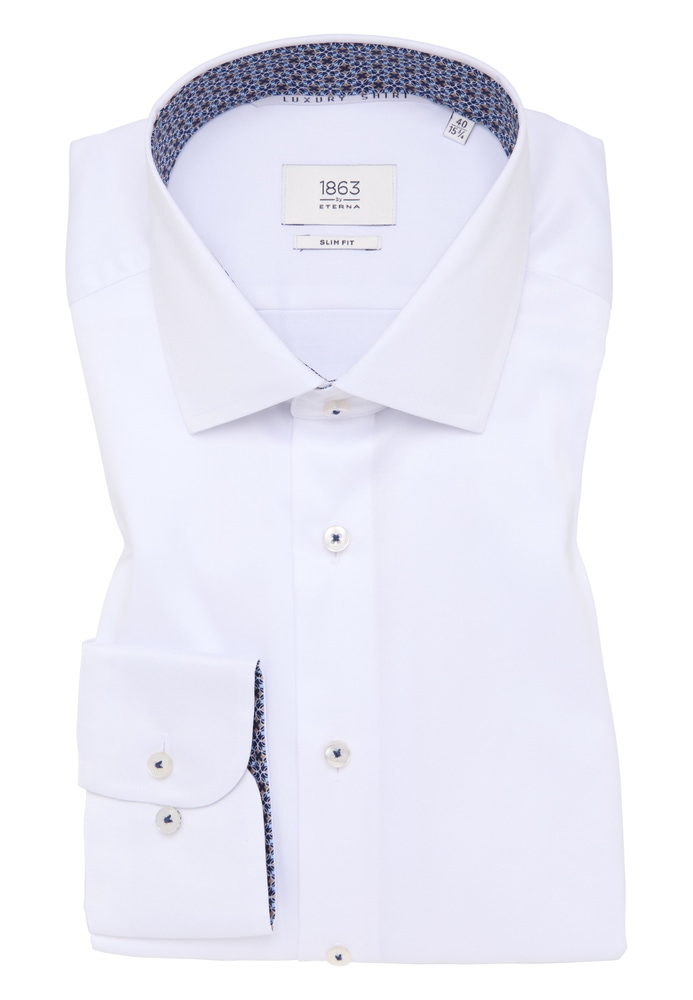 SLIM FIT Hemd in weiß unifarben von ETERNA Mode GmbH