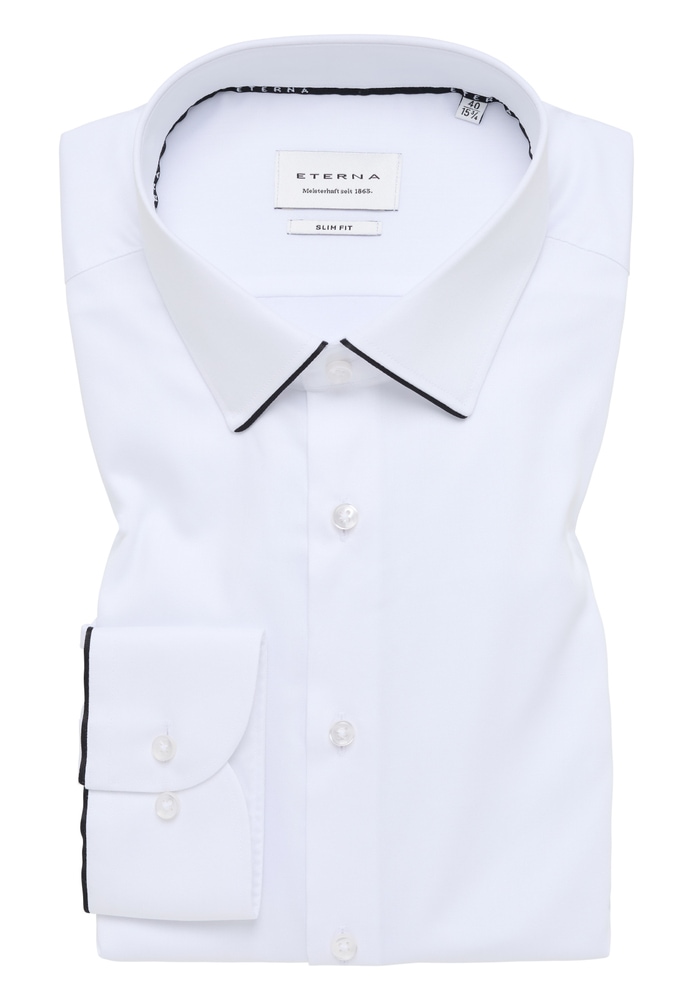 SLIM FIT Hemd in weiß unifarben von ETERNA Mode GmbH