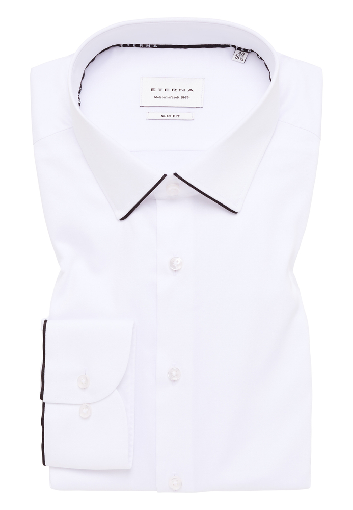 SLIM FIT Hemd in weiß unifarben von ETERNA Mode GmbH