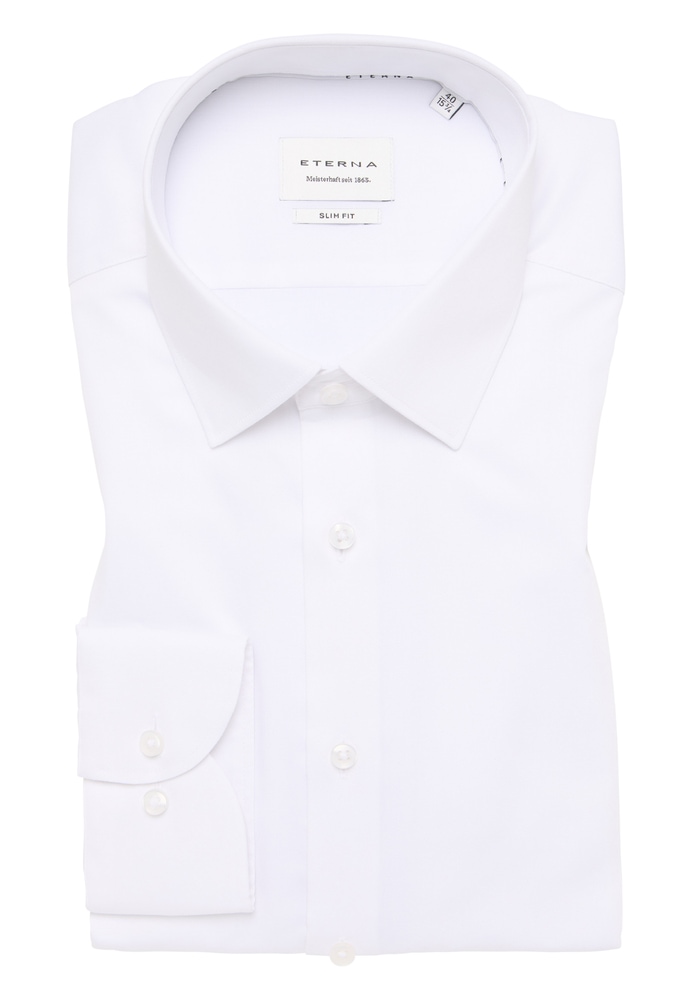 SLIM FIT Hemd in weiß unifarben von ETERNA Mode GmbH
