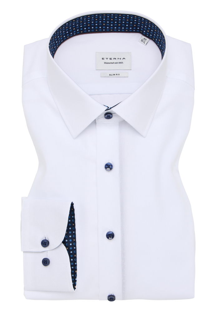 SLIM FIT Hemd in weiß unifarben von ETERNA Mode GmbH