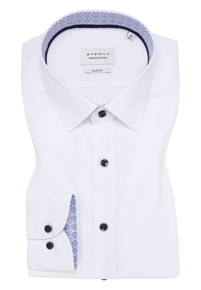 SLIM FIT Hemd in weiß unifarben von ETERNA Mode GmbH