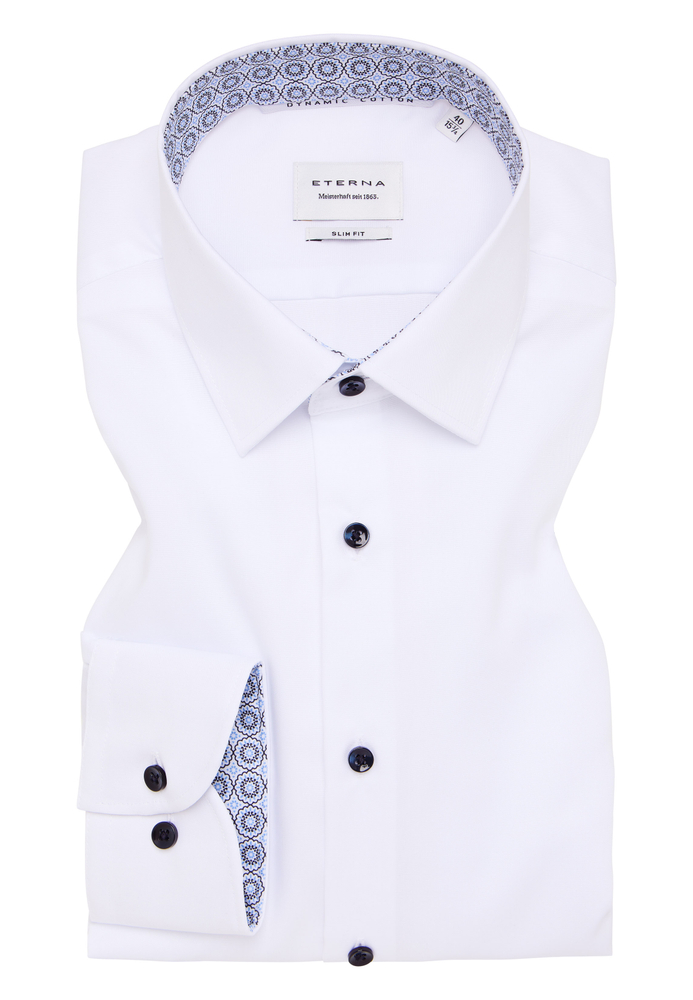 SLIM FIT Hemd in weiß unifarben von ETERNA Mode GmbH