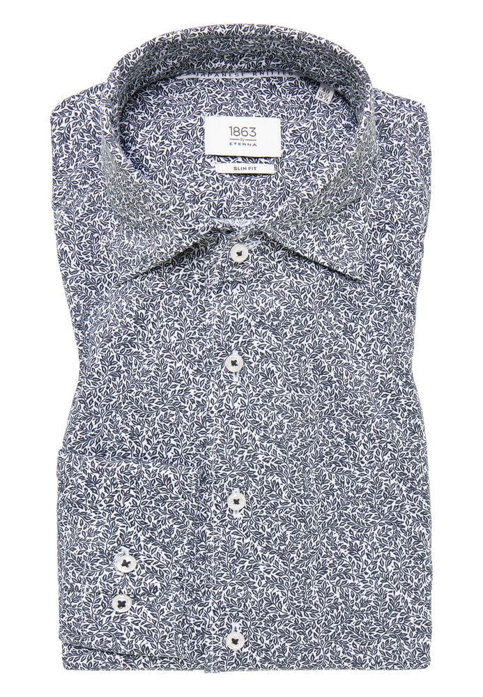 SLIM FIT Japanese Knitted in dunkelblau bedruckt von ETERNA Mode GmbH