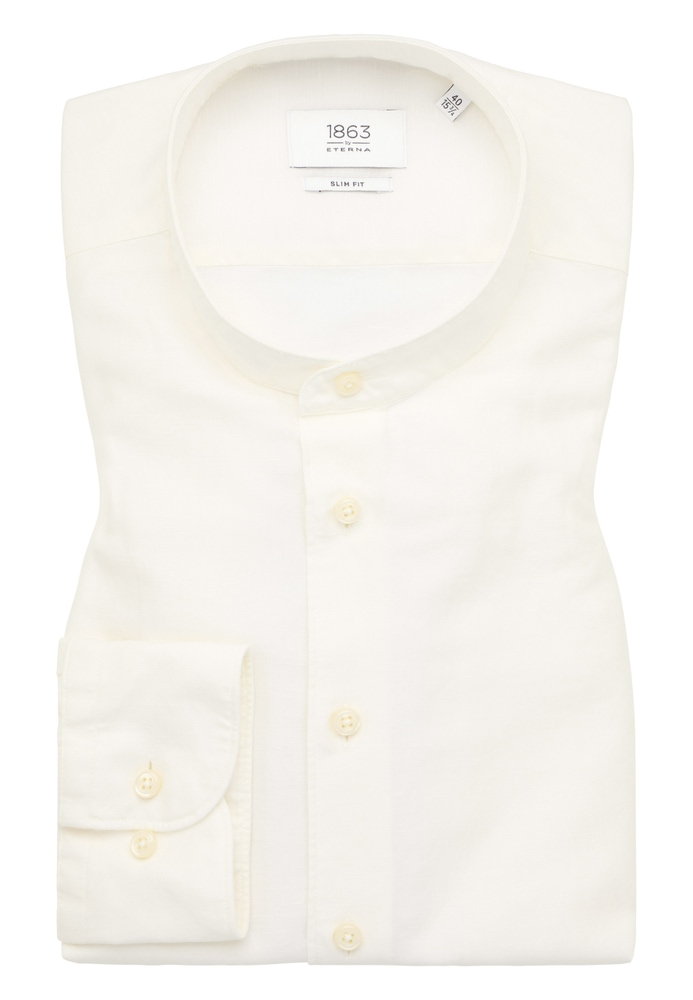 SLIM FIT Linen Shirt in champagner unifarben von ETERNA Mode GmbH