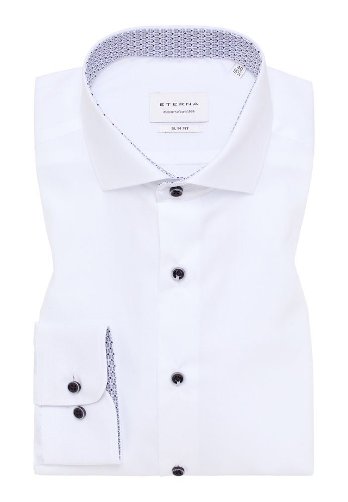 SLIM FIT Original Shirt in weiß unifarben von ETERNA Mode GmbH