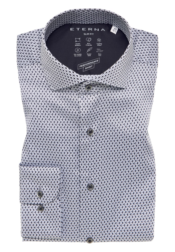 SLIM FIT Performance Shirt in grau bedruckt von ETERNA Mode GmbH