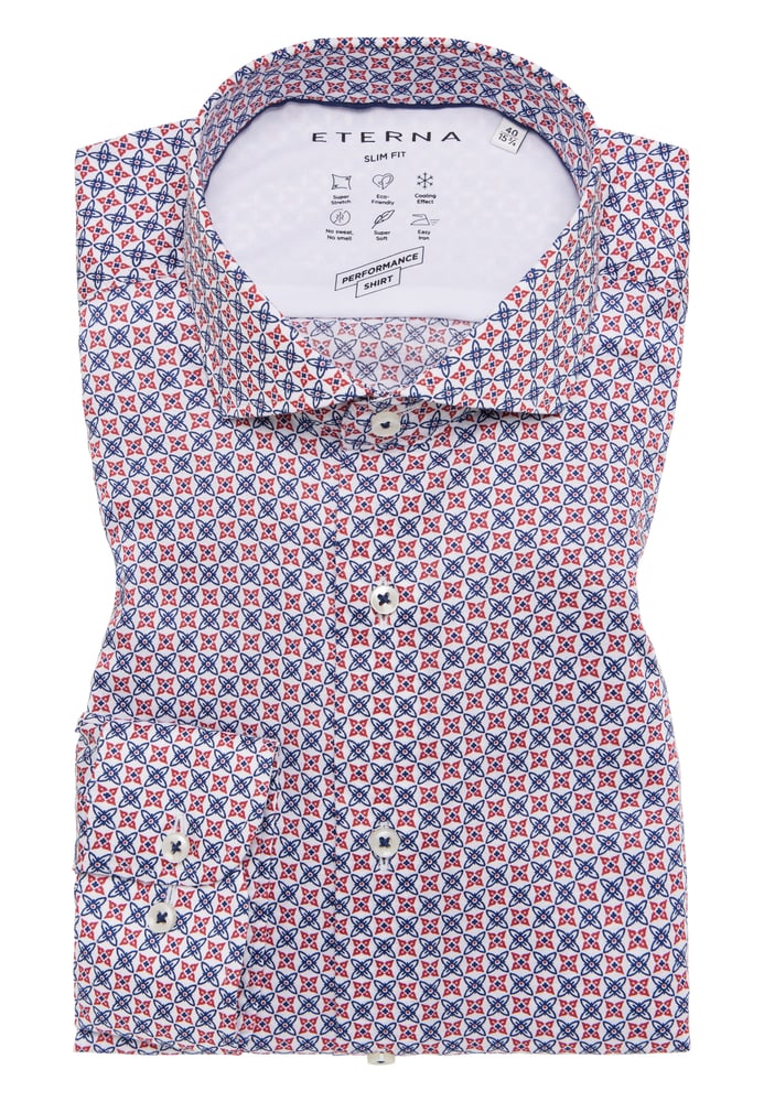SLIM FIT Performance Shirt in rot bedruckt von ETERNA Mode GmbH