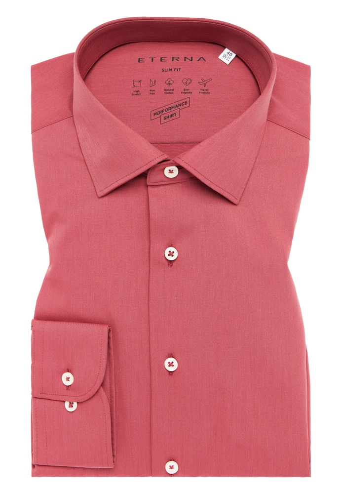 SLIM FIT Performance Shirt in rusty red unifarben SLIM FIT Performance Shirt in rusty red unifarben von ETERNA Mode GmbH