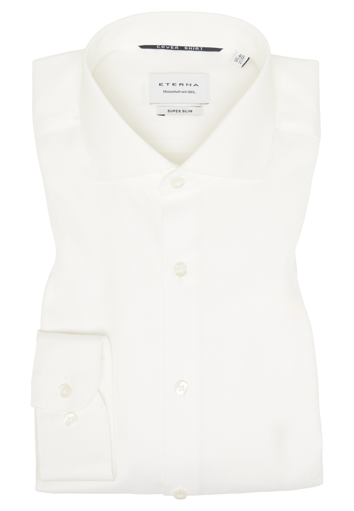 SUPER SLIM Cover Shirt in beige unifarben von ETERNA Mode GmbH