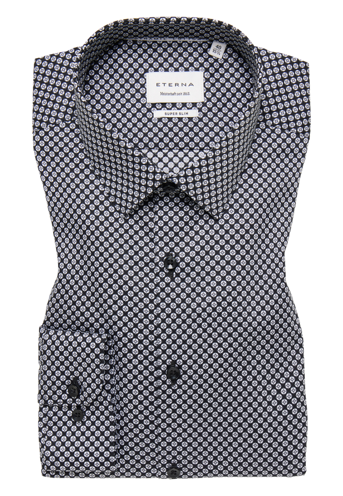 SUPER SLIM Dynamic Cotton in anthrazit bedruckt von ETERNA Mode GmbH