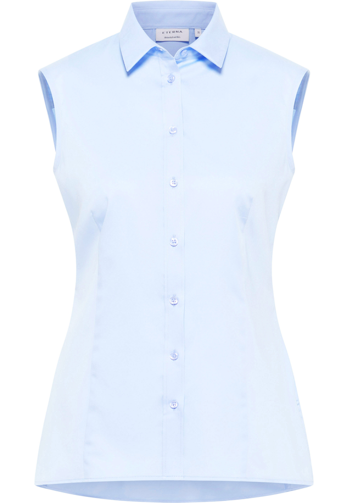 Satin Shirt Bluse in hellblau unifarben Satin Shirt Bluse in hellblau unifarben von ETERNA Mode GmbH