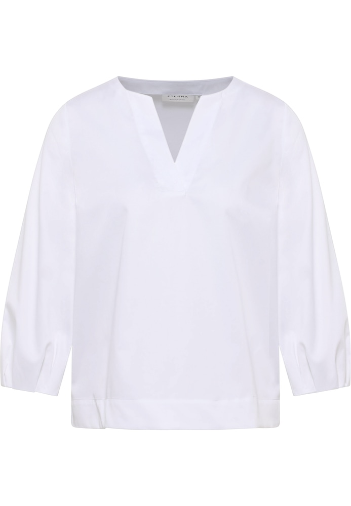 Satin Shirt Bluse in weiß unifarben Satin Shirt Bluse in weiß unifarben von ETERNA Mode GmbH