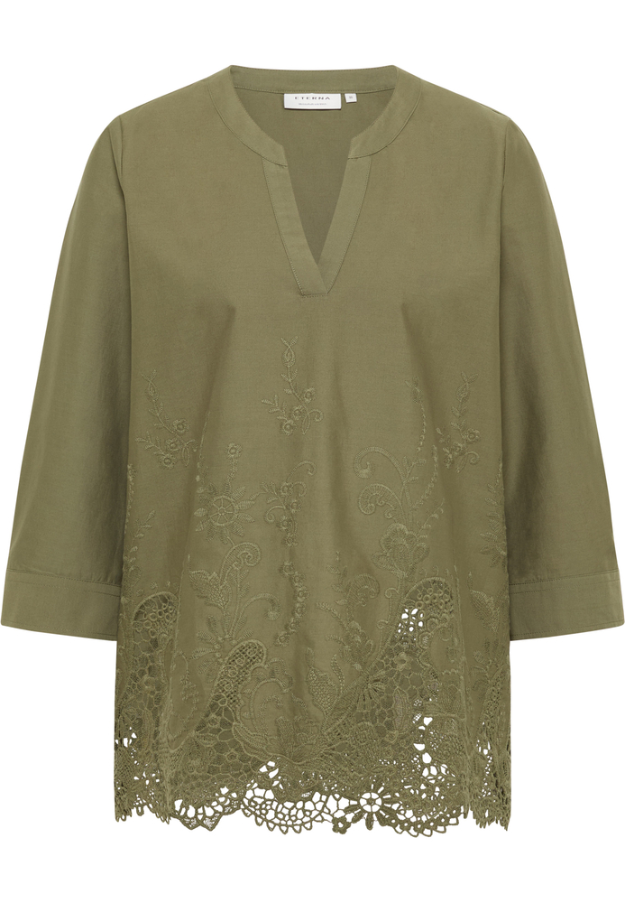 Schlupfbluse in olive strukturiert von ETERNA Mode GmbH