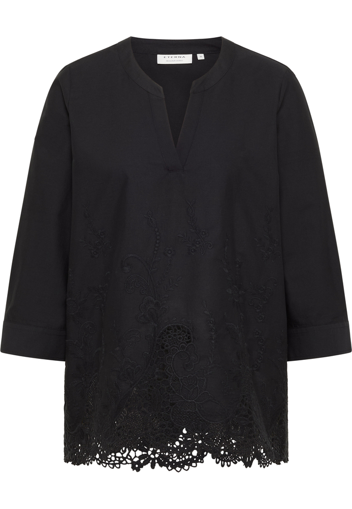 Schlupfbluse in schwarz strukturiert von ETERNA Mode GmbH