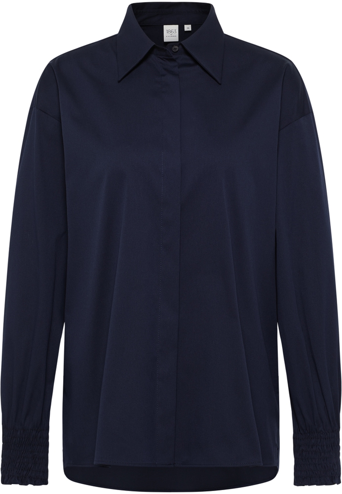 Signature Shirt Bluse in navy unifarben von ETERNA Mode GmbH