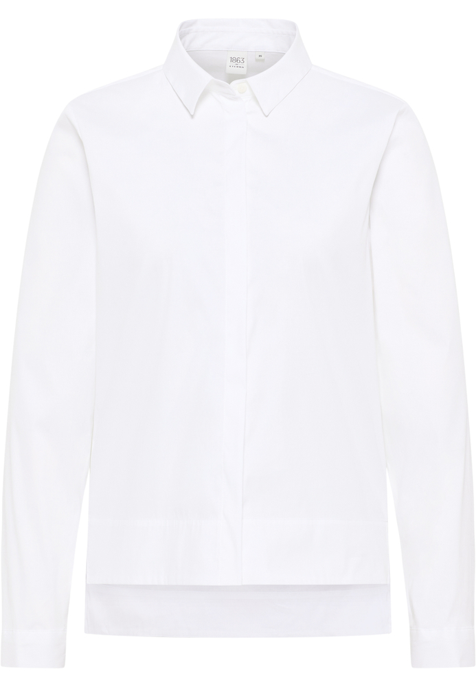 Signature Shirt Bluse in weiß unifarben von ETERNA Mode GmbH