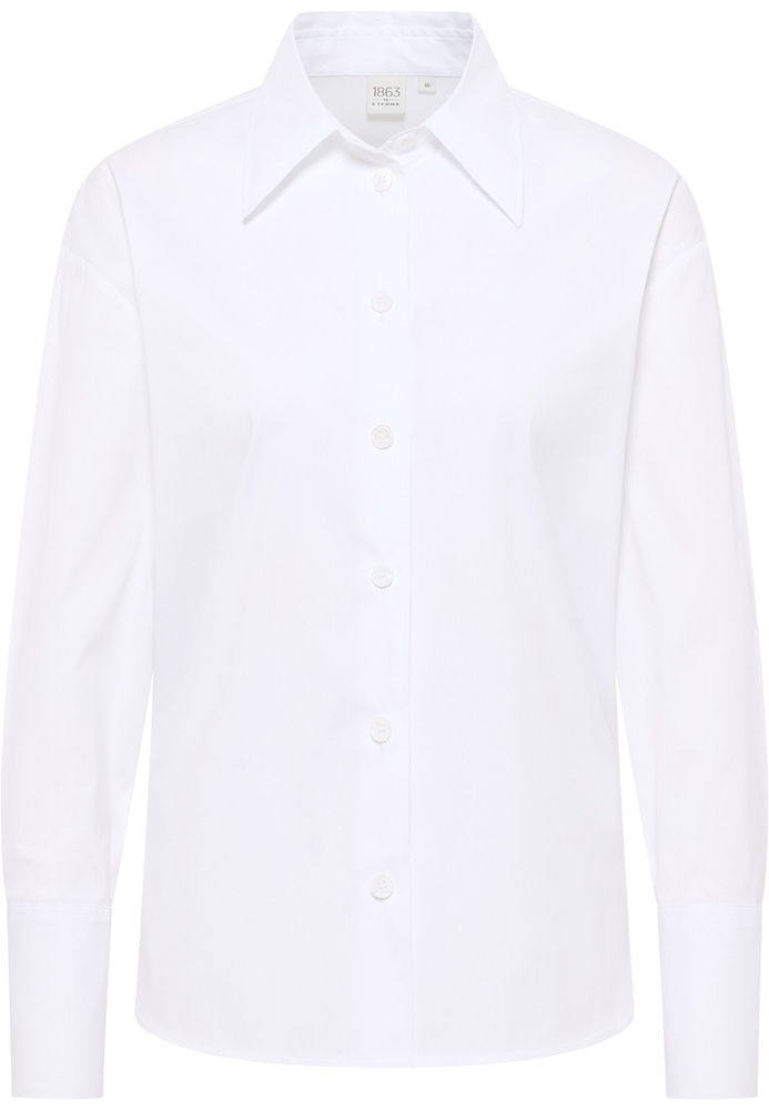 Signature Shirt Bluse in weiß unifarben Signature Shirt Bluse in weiß unifarben von ETERNA Mode GmbH