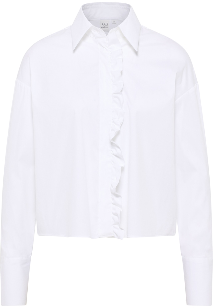 Signature Shirt Bluse in weiß unifarben von ETERNA Mode GmbH