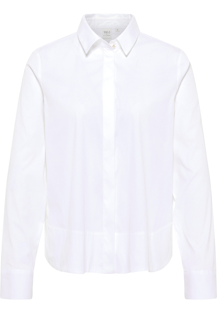 Signature Shirt Bluse in weiß unifarben von ETERNA Mode GmbH