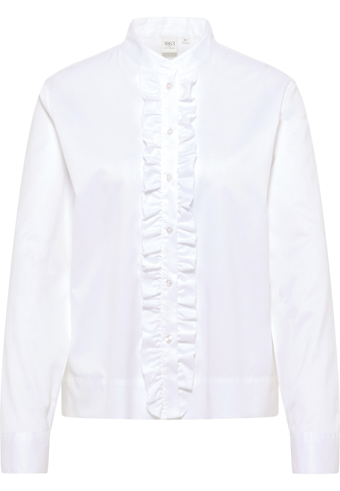 Soft Luxury Shirt Bluse in off-white unifarben von ETERNA Mode GmbH