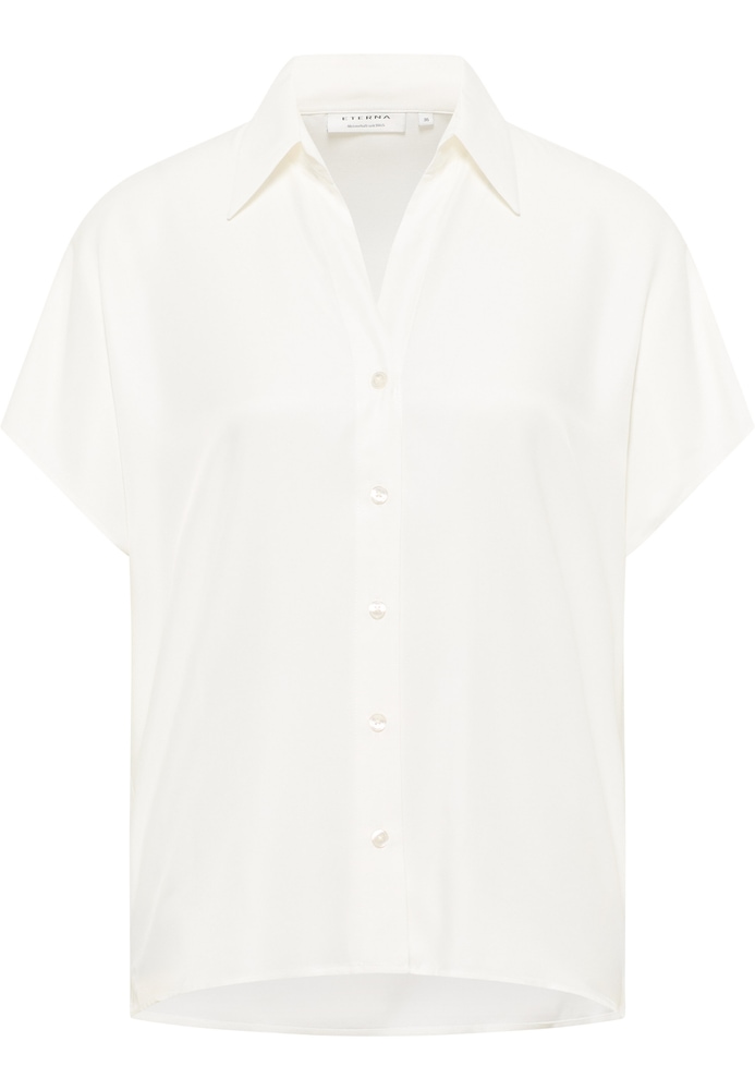 Viscose Shirt Bluse in off-white unifarben von ETERNA Mode GmbH
