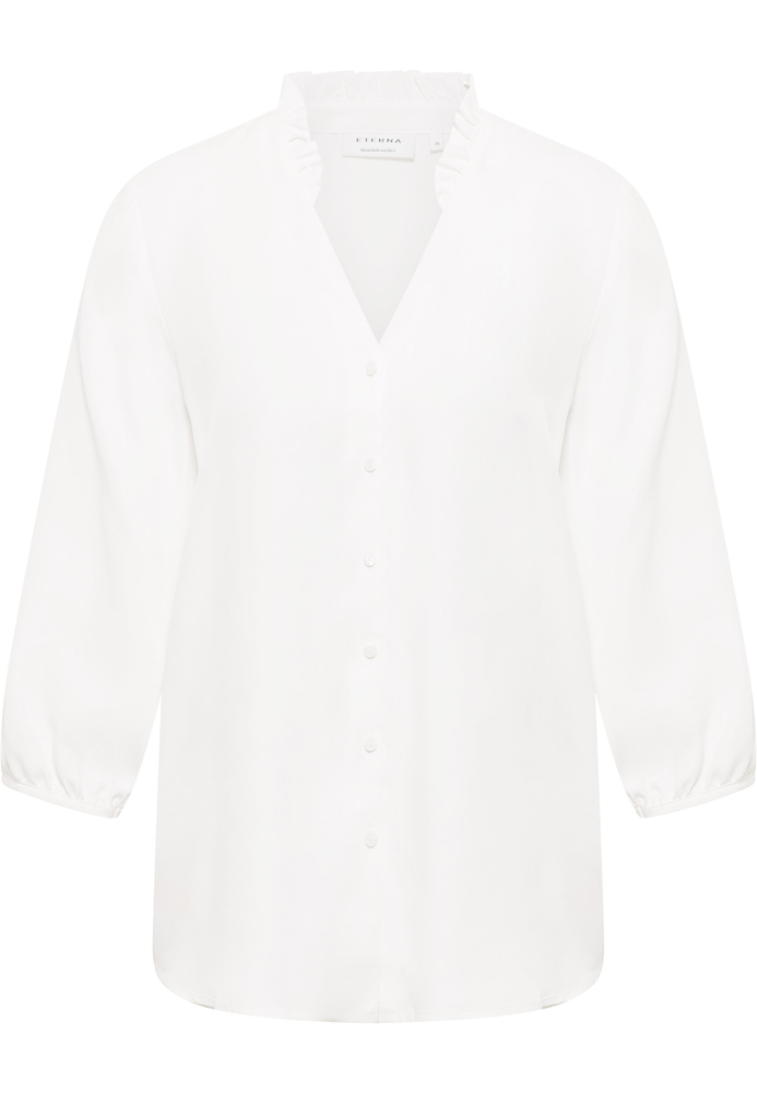 Viscose Shirt Bluse in off-white unifarben von ETERNA Mode GmbH