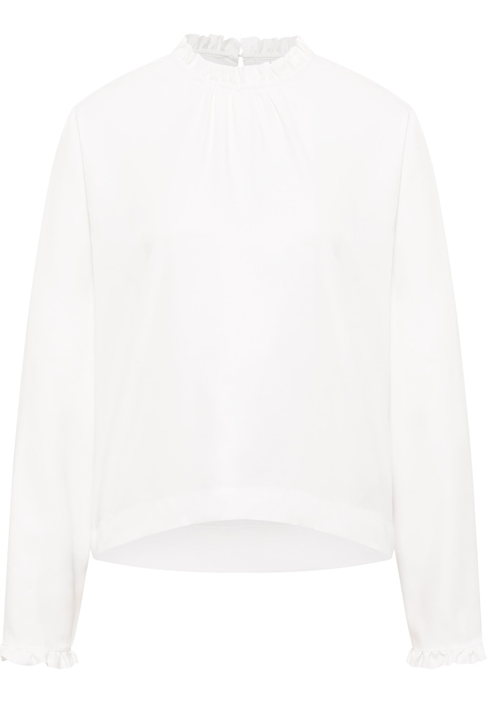Viscose Shirt Bluse in off-white unifarben von ETERNA Mode GmbH