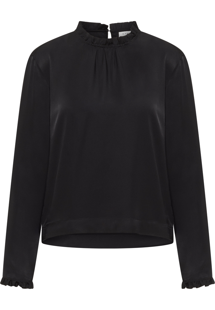 Viscose Shirt Bluse in schwarz unifarben Viscose Shirt Bluse in schwarz unifarben von ETERNA Mode GmbH