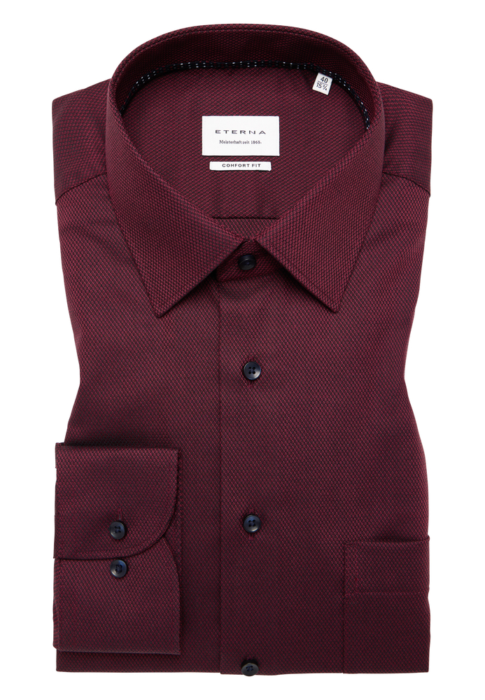 COMFORT FIT Hemd in burgunder strukturiert von ETERNA Mode GmbH