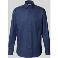 ETERNA Modern Fit Business-Hemd mit Kentkragen in Dunkelblau Melange, Größe 42 von Eterna