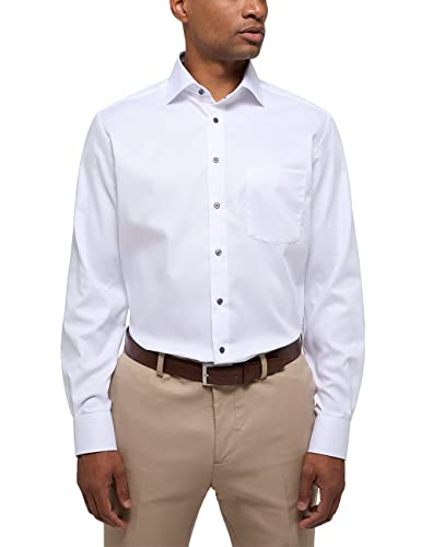 ETERNA Modern Fit Hemd Langarm New Kent Kragen Muster weiß Größe 43 von ETERNA