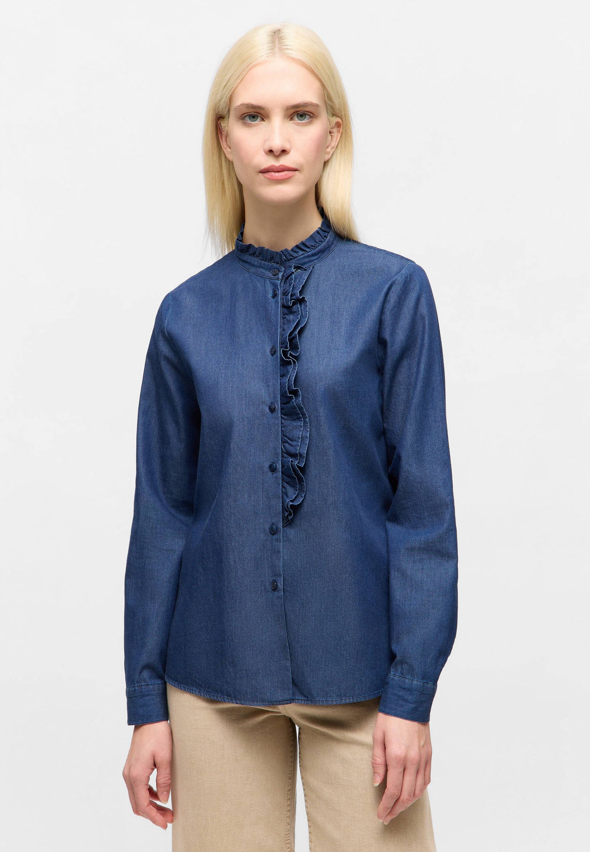 ETERNA - Bluse Fake Denim Langarm dark indigo von ETERNA