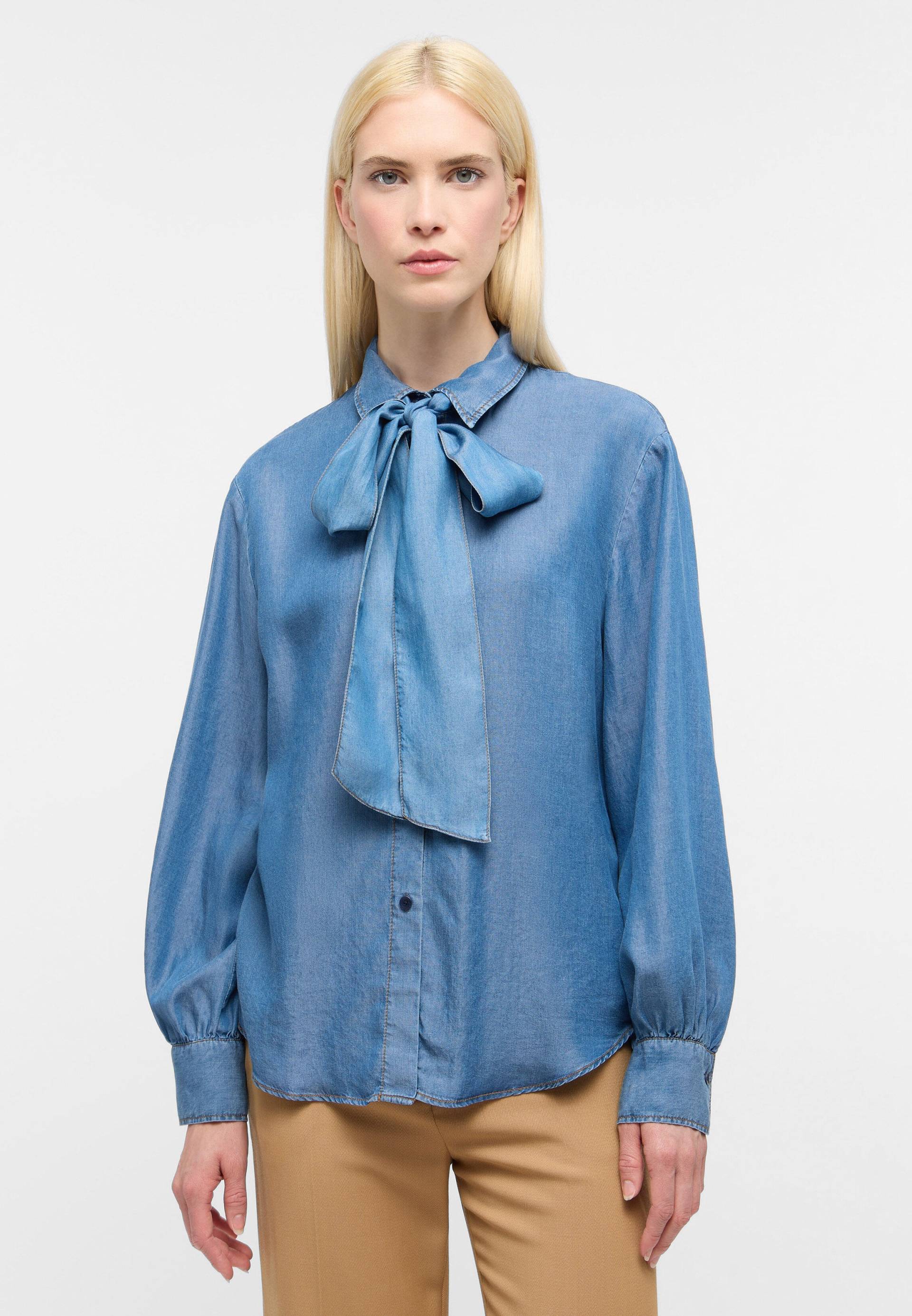 ETERNA - Bluse Fake Denim Langarm dark indigo von ETERNA