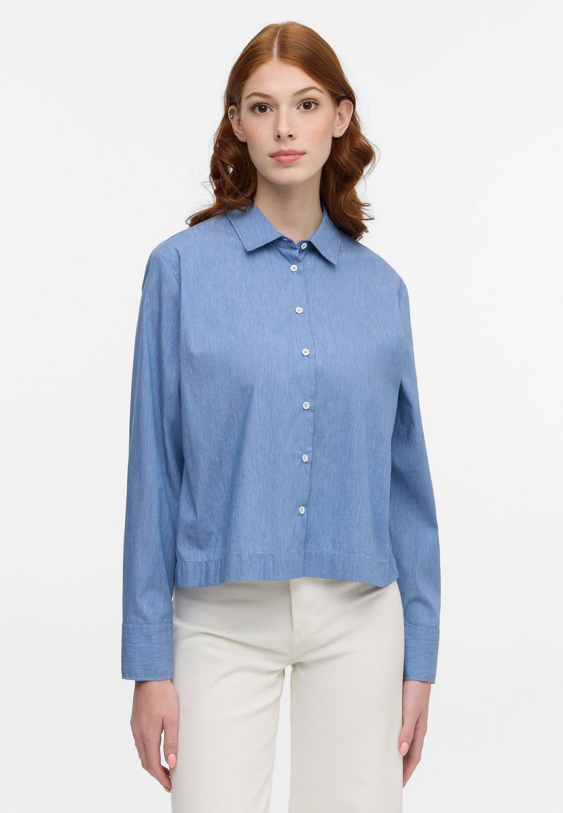 ETERNA - Bluse Fake Denim Langarm indigo von ETERNA