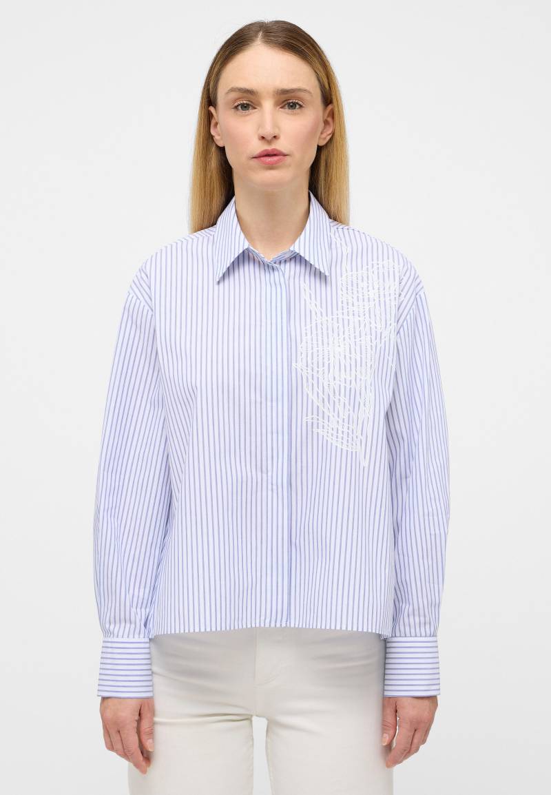 ETERNA - Bluse Popeline Langarm blau von ETERNA