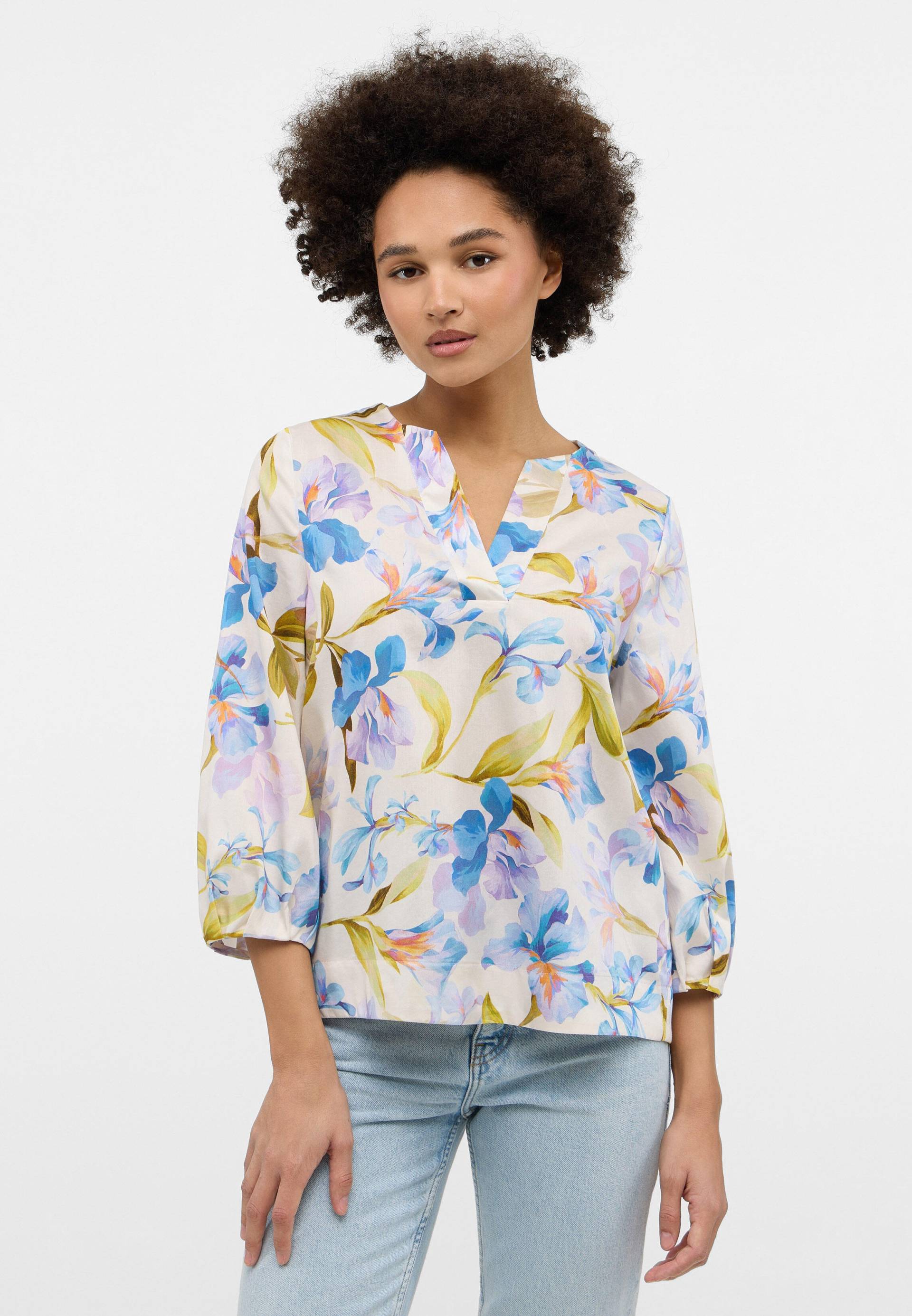 ETERNA - Bluse Satingewebe 3/4-Arm blau von ETERNA