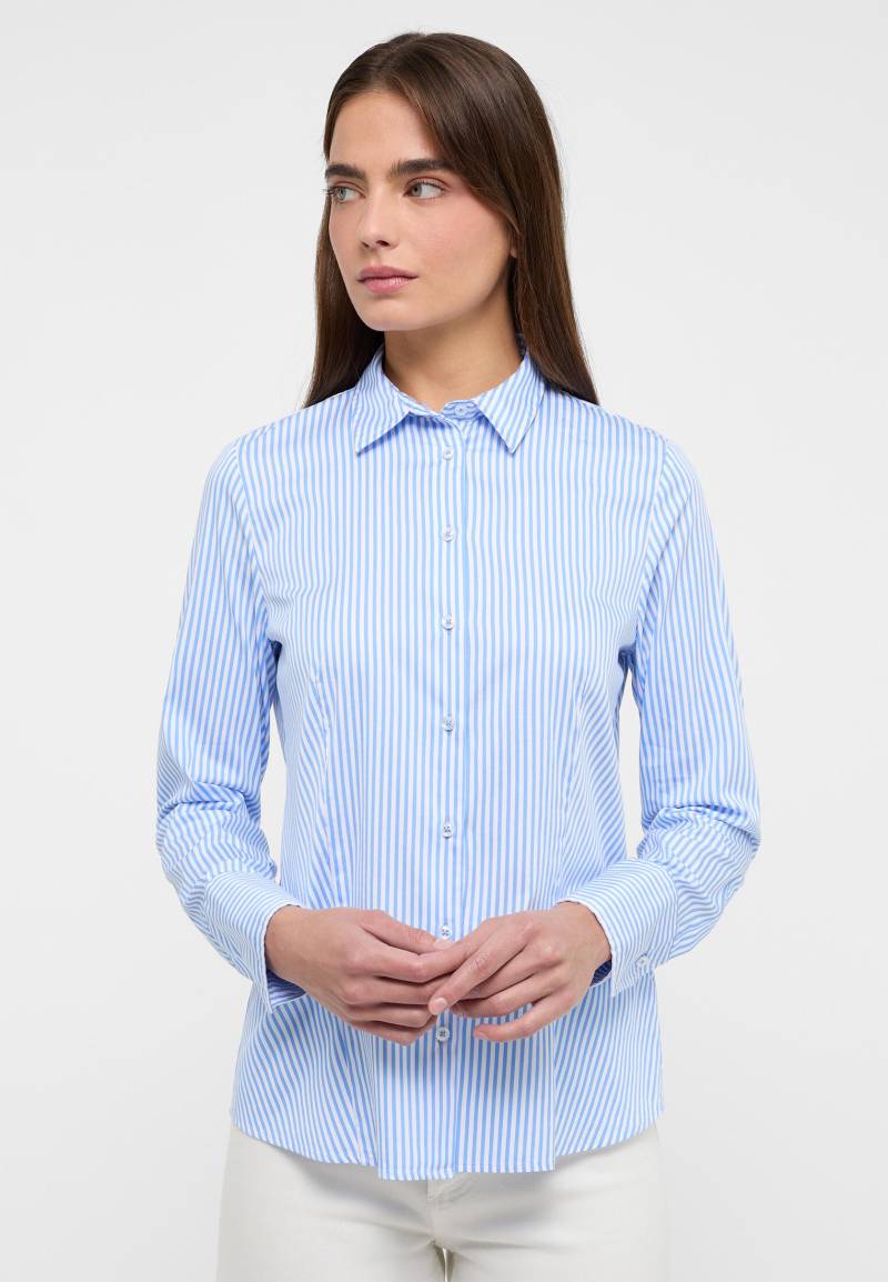 ETERNA - Bluse Satingewebe Langarm blau von ETERNA