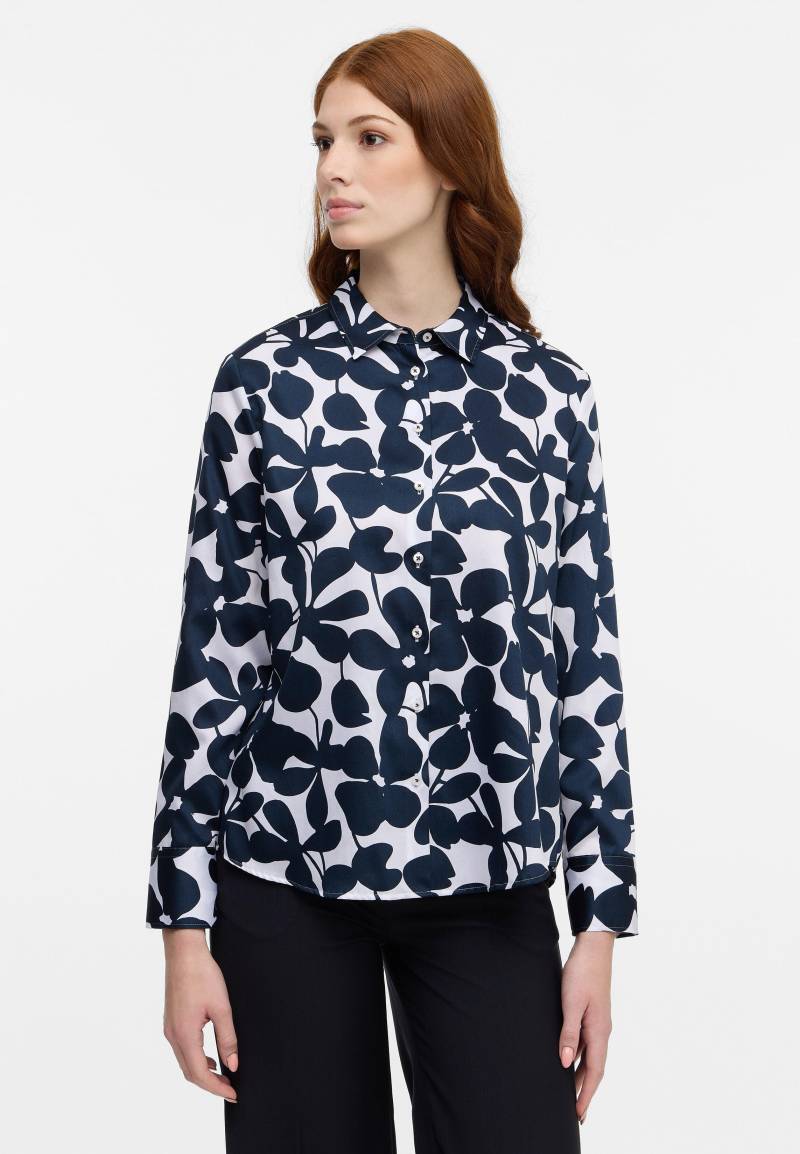 ETERNA - Bluse Satingewebe Langarm navy von ETERNA