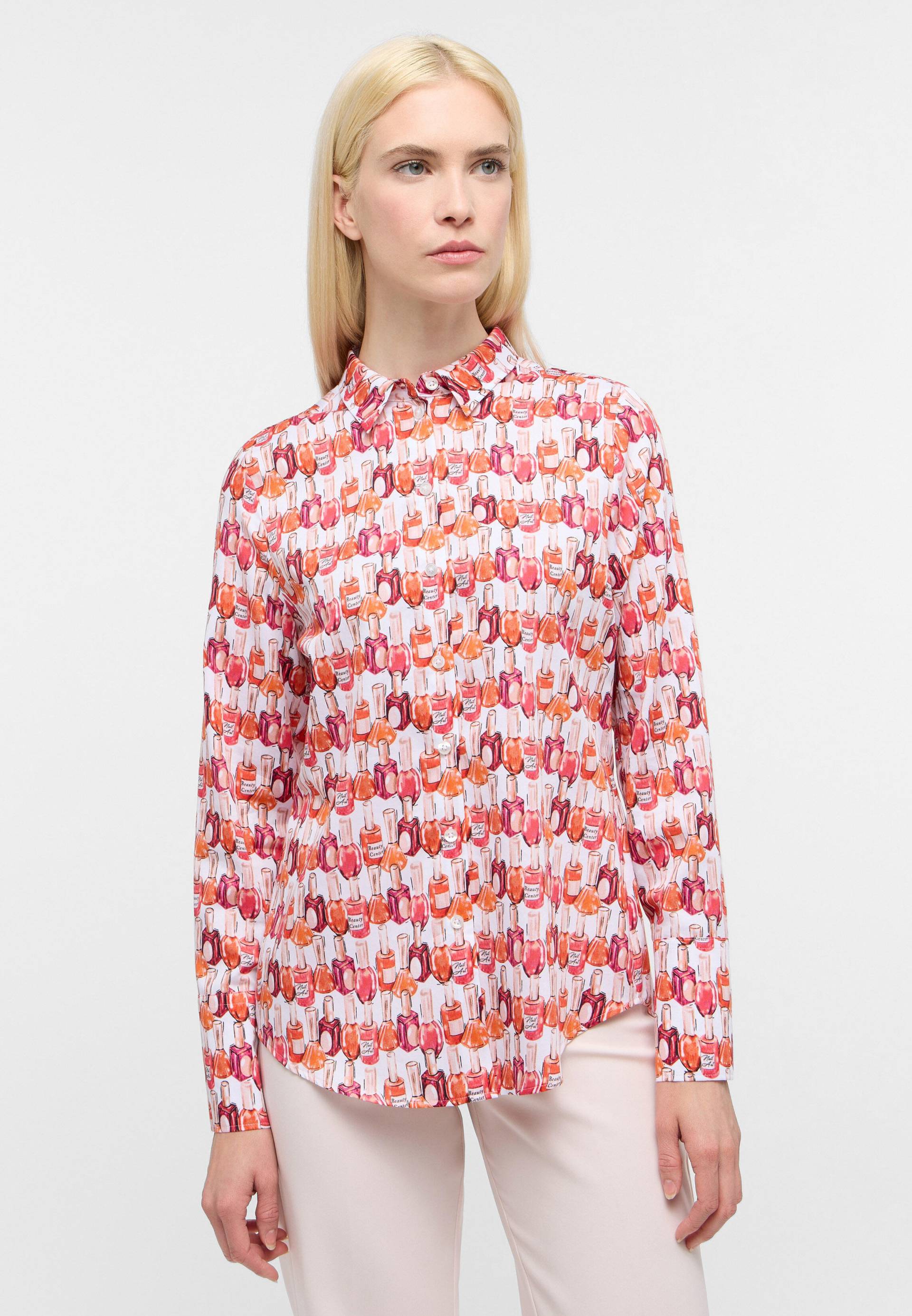 ETERNA - Bluse Satingewebe Langarm rot von ETERNA