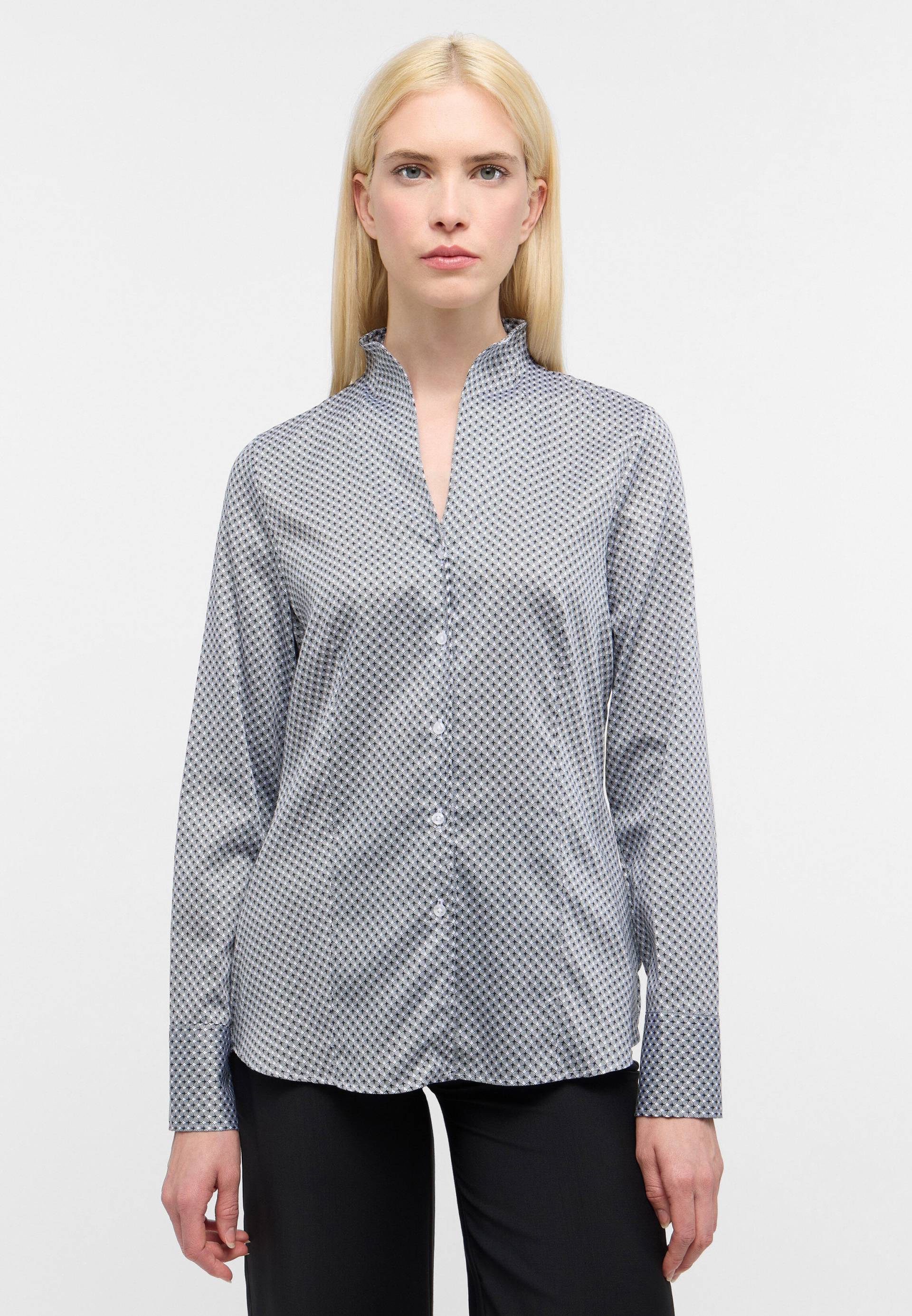 ETERNA - Bluse Satingewebe Langarm weiß/schwarz von ETERNA