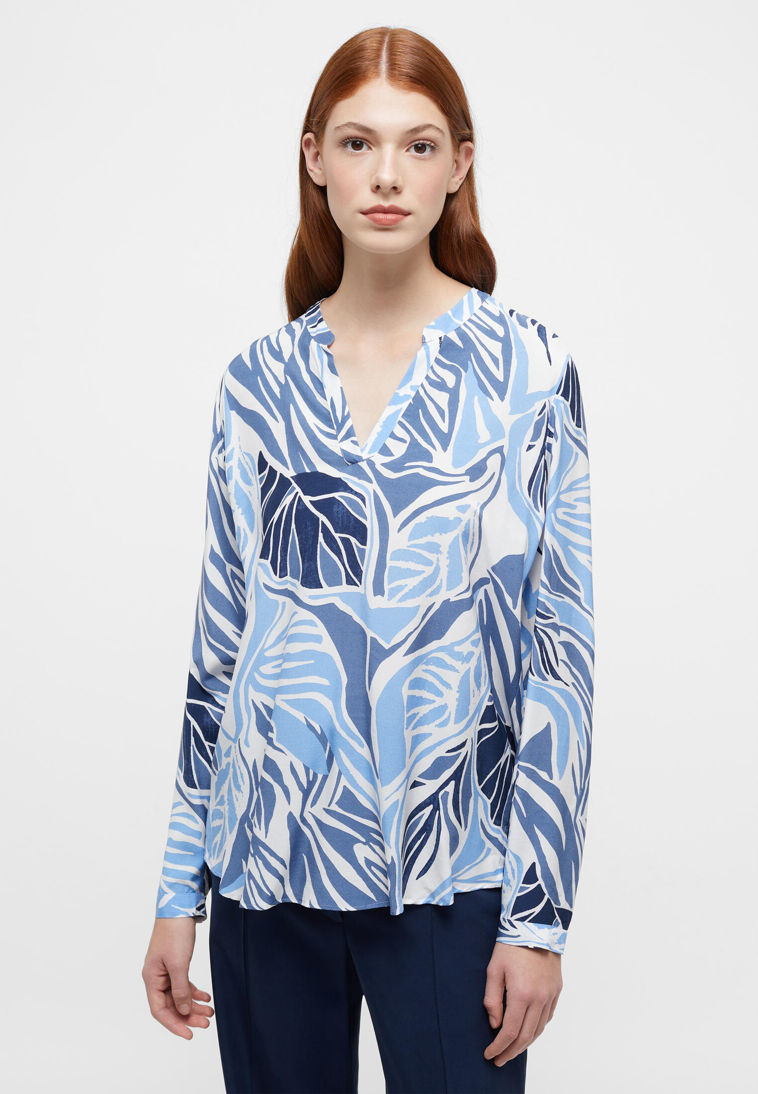 ETERNA - Bluse Viskose Langarm indigo von ETERNA