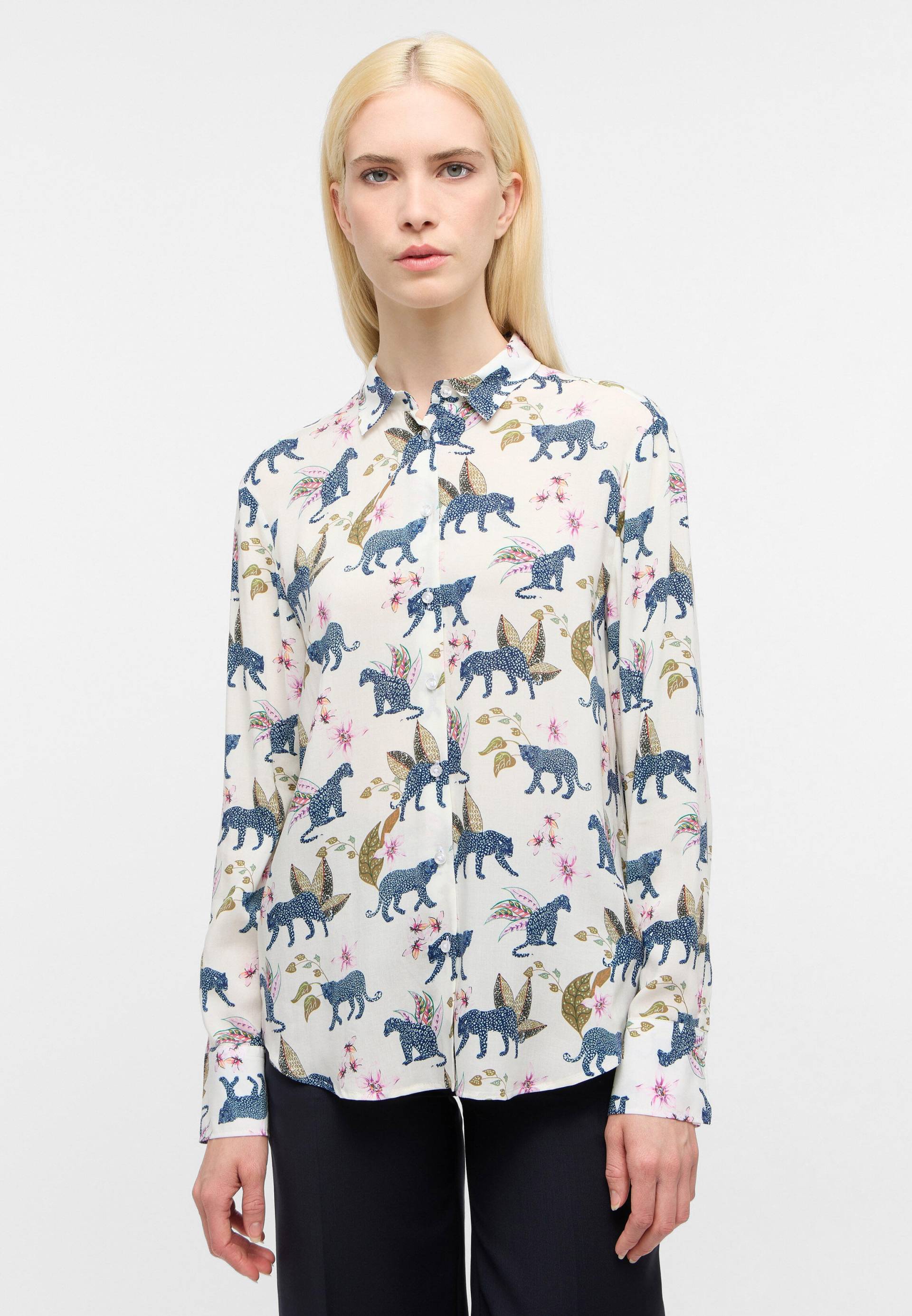 ETERNA - Bluse Viskose Langarm indigo von ETERNA