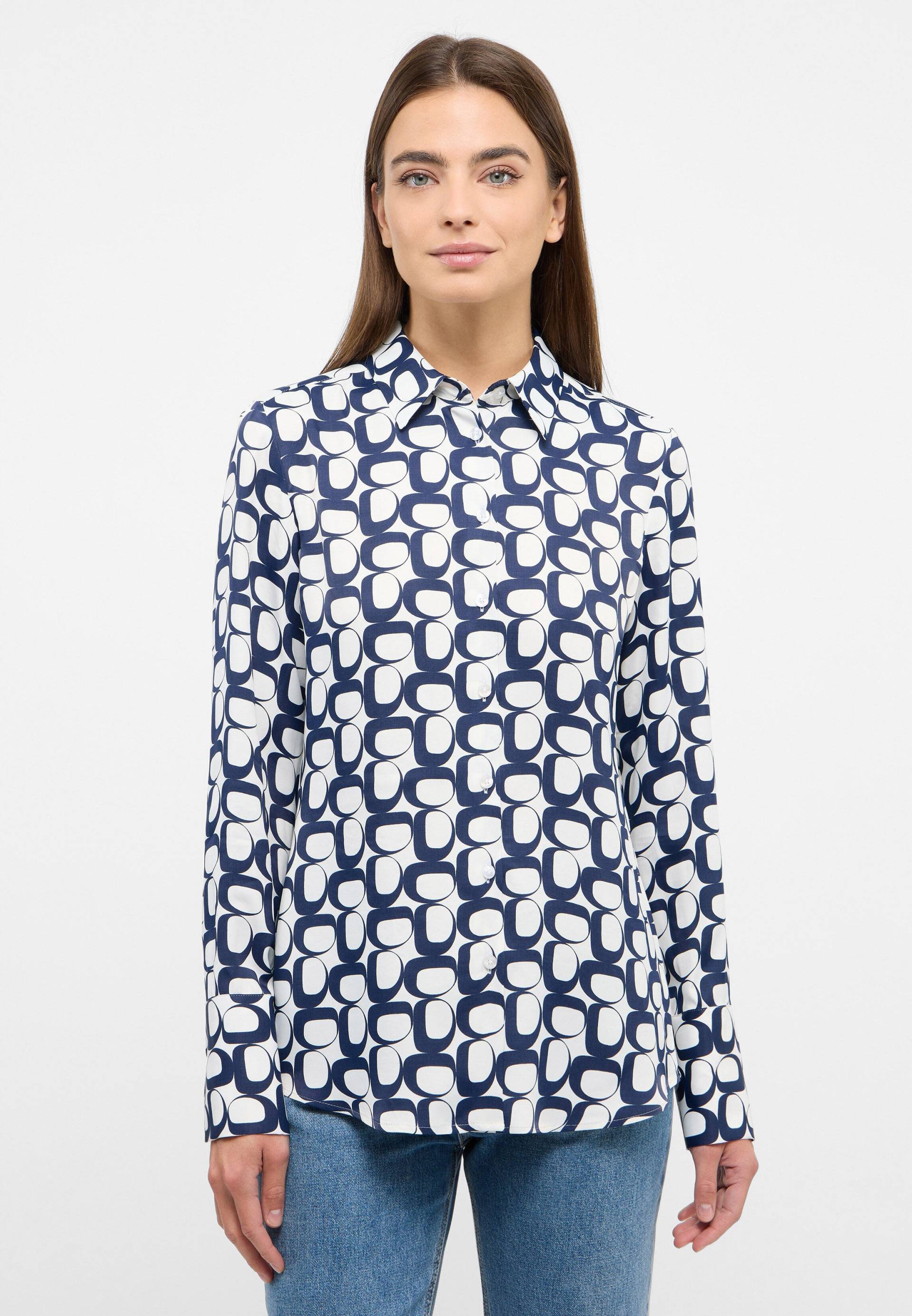 ETERNA - Bluse Viskose Langarm navy von ETERNA