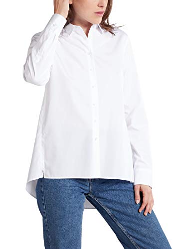 ETERNA Comfort Fit Bluse Langarm Hemdkragen weiß Größe 36 von ETERNA
