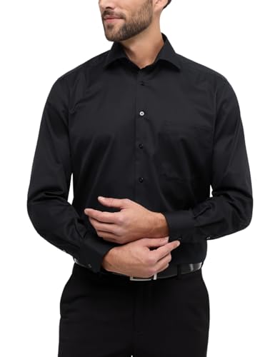 ETERNA Comfort Fit Cover Hemd Langarm blickdicht Brusttasche schwarz Größe 41 von ETERNA