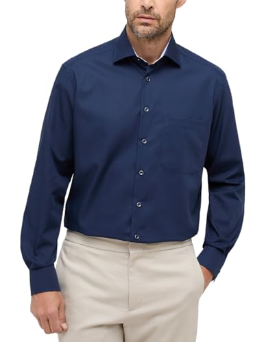 ETERNA Comfort Fit Hemd Langarm Button Down Kragen Karo navy Größe 42 von ETERNA