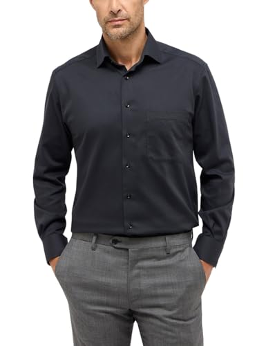 ETERNA Comfort Fit Hemd Langarm Haifischkragen Muster schwarz Größe 44 von ETERNA