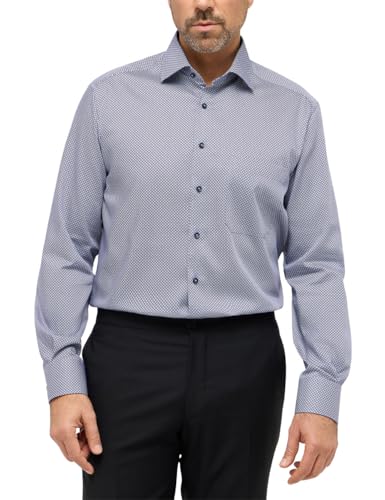 ETERNA Comfort Fit Hemd Langarm New Kent Kragen Muster blau Größe 43 von ETERNA